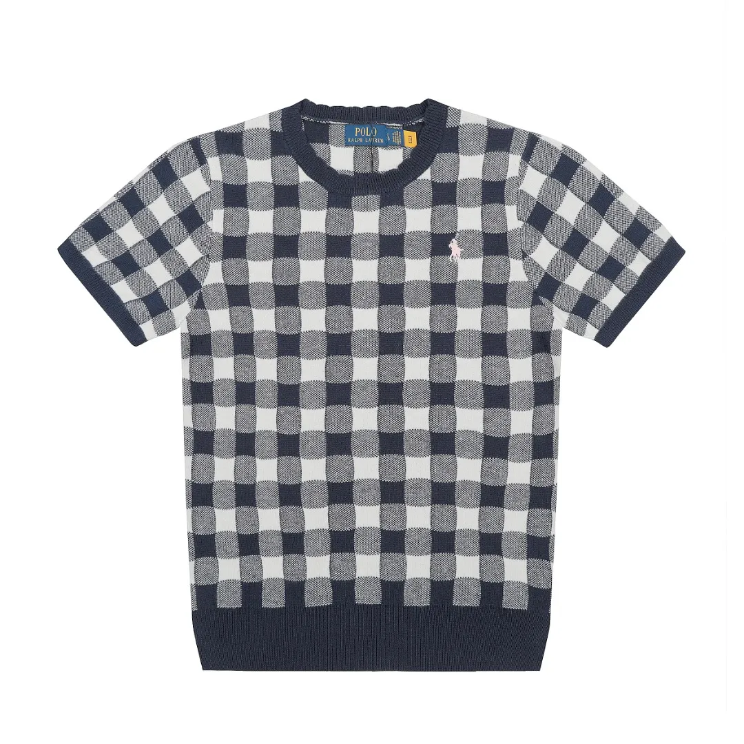 P150 💰 "Top quality" Style number: DS215# (on sale all year round) [Ralph Lauren plaid jacquard basic pony embroidered logo knitted round neck short sleeves] ✅Ralph Lauren Ralph Lauren all-match goddess style plain plaid knitted round neck pullover short sleeves for all seasons ✅Main provider of platform live broadcast Wholesale entities ✅ZP quality 1:1 version Scan the code to enter the GF website Counter quality ✅Detailed quality The only one in Guangzhou Imported quality cotton yarn, focusing on high-end, cost-effective, good quality needless to say ✅The version restores the original version, loose, comfortable and stress-free, simple is high-end, classic is eternal, ✅The upper body is simple and easy to match, a must-have for goddess ootd. Good-looking clothes are never picky. A must-have in the goddess' wardrobe. Size: S-L Color: Navy Gray Yellow Pink Light Blue Red